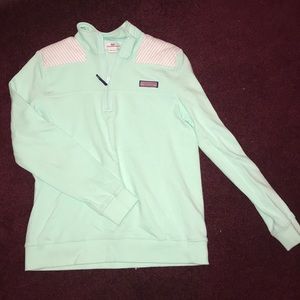 Mint green vineyard vines zip up